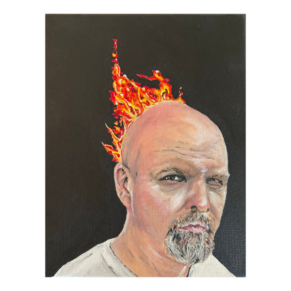 Hand painted acrylic character portrait
